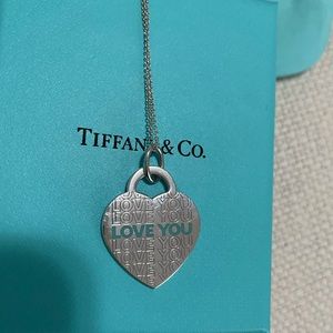 Tiffany 925 silver necklace with Tiffany chain and pendant together
